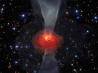Simulación de un agujero negro supermasivo