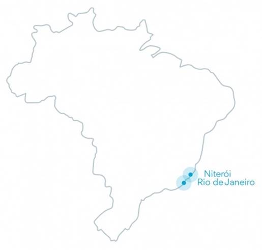 Se muestra una imagen el controno del mapa de Brasil y se señala las regiones donde se ha trabajado el proyecto.